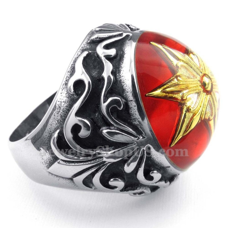 Goldener Davidstern-Ring Aus Titan Goldener Davidstern-Ring Aus Titan