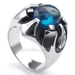 Titanring Mit Blauem Zirkon