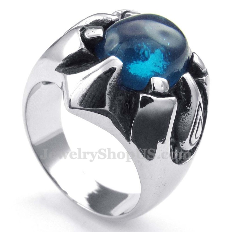 Titanring Mit Blauem Zirkon Titanring Mit Blauem Zirkon