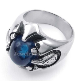 Titanring Mit Blauem Zirkon