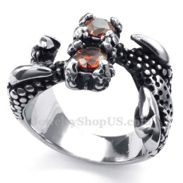 Titan-Pfotenring Mit Rotem Strass