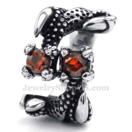 Titan-Pfotenring Mit Rotem Strass