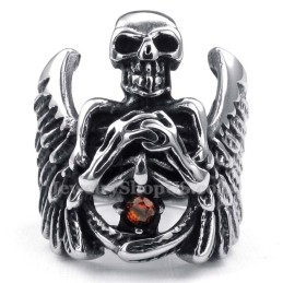 Titan-Totenkopfring Mit Flügel