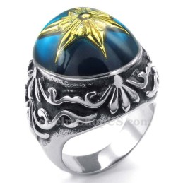 Goldener Davidstern-Ring Aus Titan