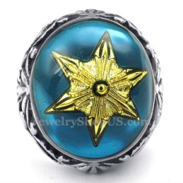 Goldener Davidstern-Ring Aus Titan