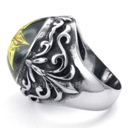 Goldener Davidstern-Ring Aus Titan
