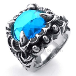 Titanring Mit Blauem Zirkon