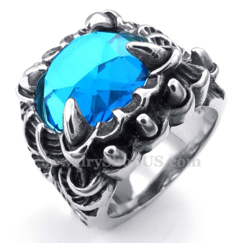 Titanring Mit Blauem Zirkon Titanring Mit Blauem Zirkon