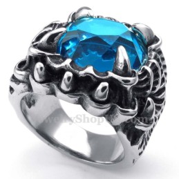 Titanring Mit Blauem Zirkon