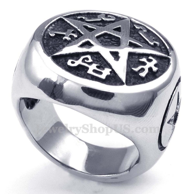 Titanring Mit Fünfzackigem Stern Titanring Mit Fünfzackigem Stern