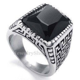 Titanring Mit Schwarzem Zirkonia Für Herren