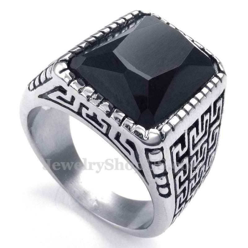 Titanring Mit Schwarzem Zirkonia Für Herren Titanring Mit Schwarzem Zirkonia Für Herren