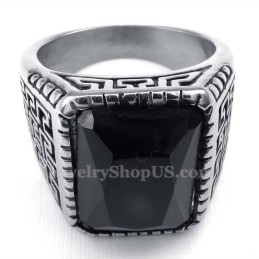 Titanring Mit Schwarzem Zirkonia Für Herren