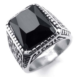 Titanring Mit Schwarzem Zirkonia Für Herren