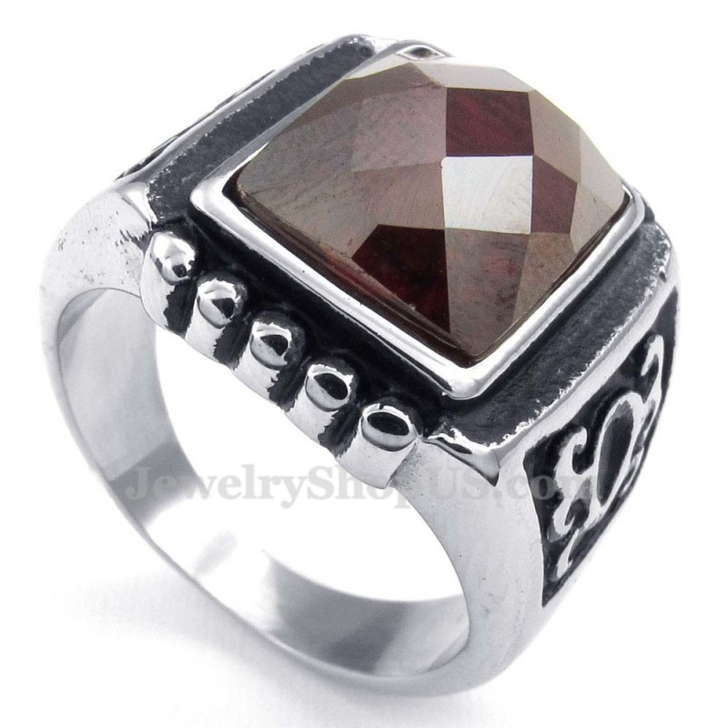 Titanring Mit Rotem Zirkon Titanring Mit Rotem Zirkon