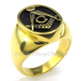 Freimaurerring Aus Goldenem Titan
