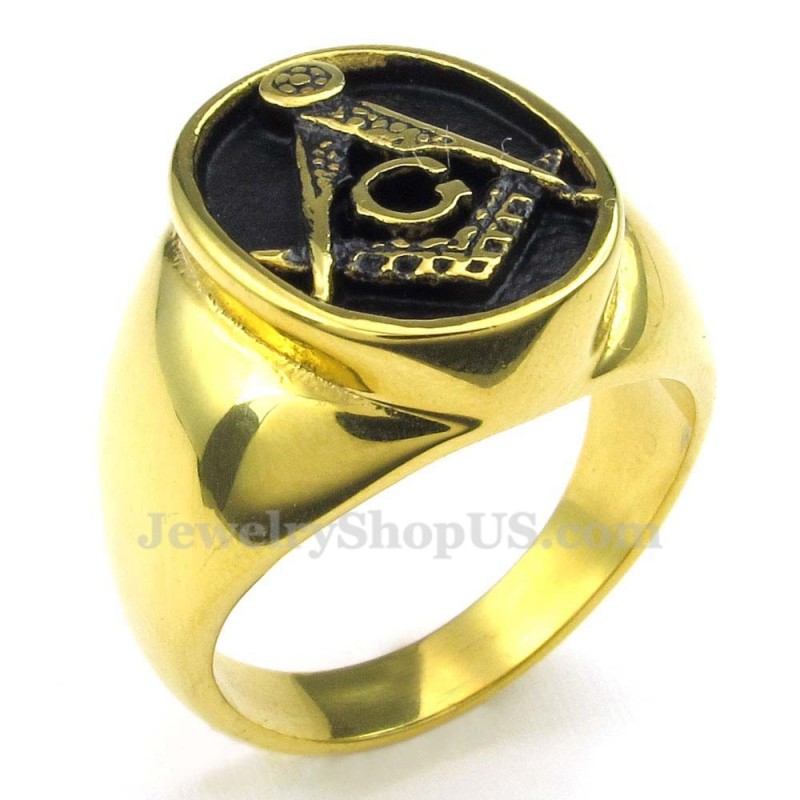 Freimaurerring Aus Goldenem Titan Freimaurerring Aus Goldenem Titan