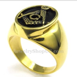 Freimaurerring Aus Goldenem Titan