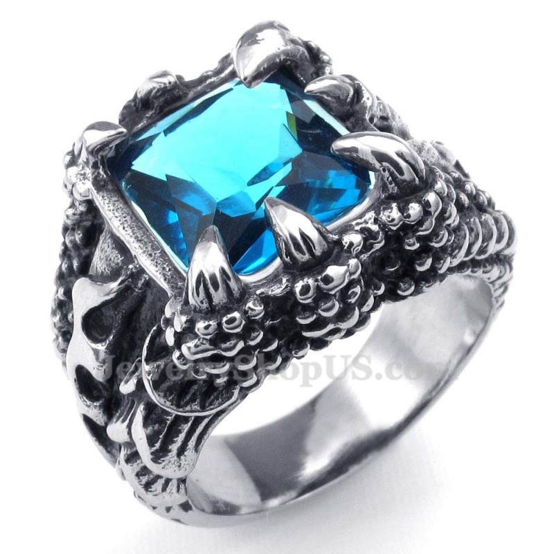 Titanring Mit Blauem Zirkon Titanring Mit Blauem Zirkon