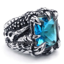 Titanring Mit Blauem Zirkon