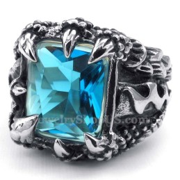Titanring Mit Blauem Zirkon