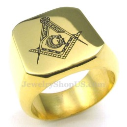 Freimaurerring Aus Goldenem Titan
