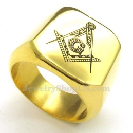 Freimaurerring Aus Goldenem Titan