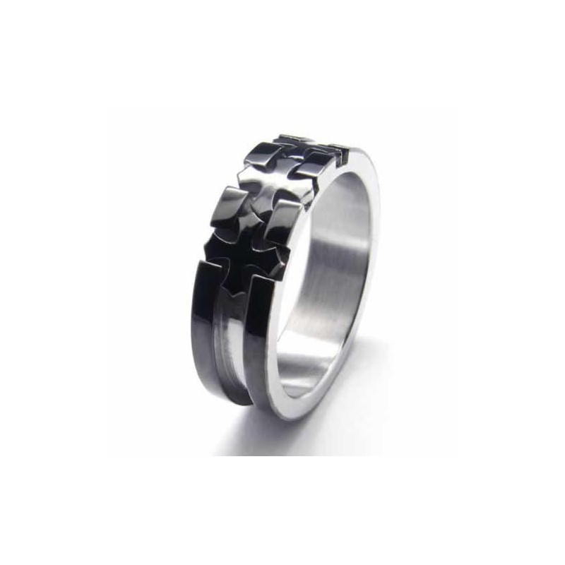 6 Mm Schwarzer Titanring Mit Kreuzeinlage 6 Mm Schwarzer Titanring Mit Kreuzeinlage