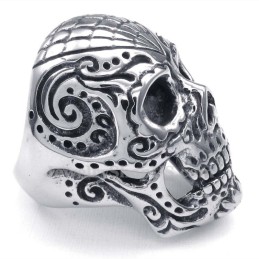 Totenkopfring Aus Titan