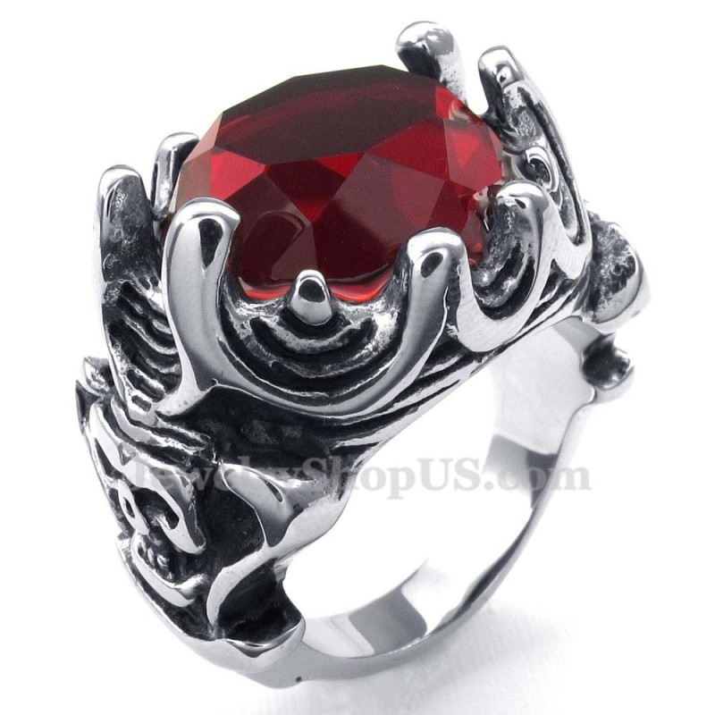 Titanring Mit Rotem Zirkon Titanring Mit Rotem Zirkon