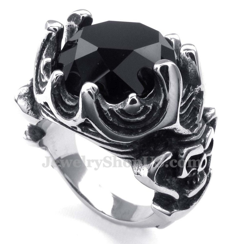 Titanring Mit Schwarzem Zirkon Titanring Mit Schwarzem Zirkon