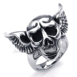 Titan-Totenkopfring Mit Flügeln