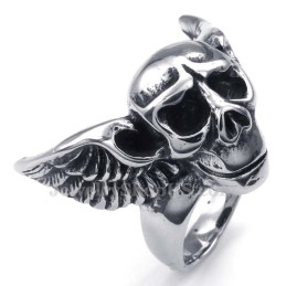 Titan-Totenkopfring Mit Flügeln