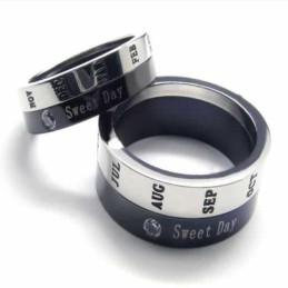 Sweet Day – 8 Mm Großer Court-Band-Ring Aus Titan Mit Diamanten