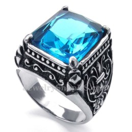 Titanring Mit Blauem Zirkon