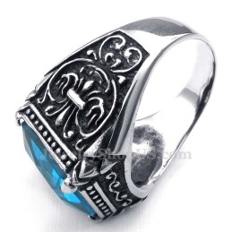 Titanring Mit Blauem Zirkon