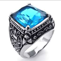 Titanring Mit Blauem Zirkon