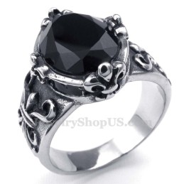 Titanring Mit Schwarzem Zirkon