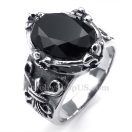 Titanring Mit Schwarzem Zirkon