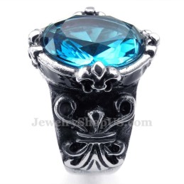 Titanring Mit Blauem Zirkon