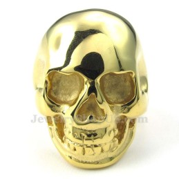 Titanring Mit Goldenem Totenkopf