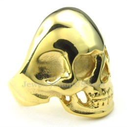 Titanring Mit Goldenem Totenkopf