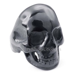 Schwarzer Totenkopfring Aus Titan