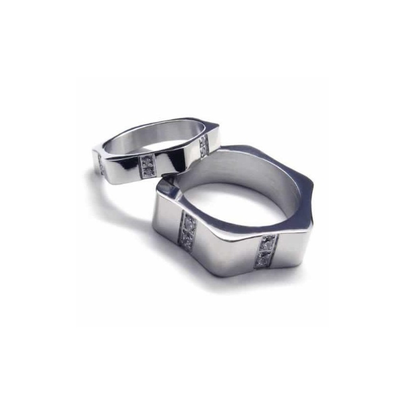 6 Mm Court-Band-Ring Aus Titan Mit Diamanteneinlage 6 Mm Court-Band-Ring Aus Titan Mit Diamanteneinlage