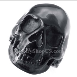 Schwarzer Totenkopfring Aus Titan