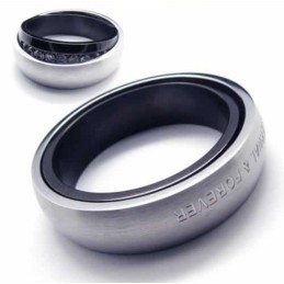 Eternal & Forever – 6 Mm Großer Court-Band-Ring Aus Titan Mit Diamanteneinlage