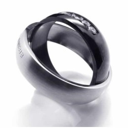 Eternal & Forever – 6 Mm Großer Court-Band-Ring Aus Titan Mit Diamanteneinlage