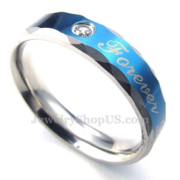 Blauer Titan-Paarring „Forever Love“ (Herren)