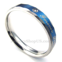 Forever Love Blauer Titan-Paarring (Damen)
