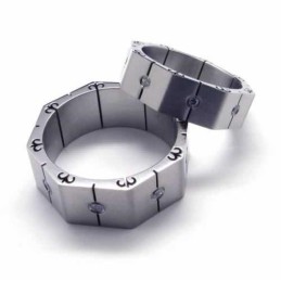 8 Mm Court-Band-Ring Aus Titan Mit Diamanteneinlage